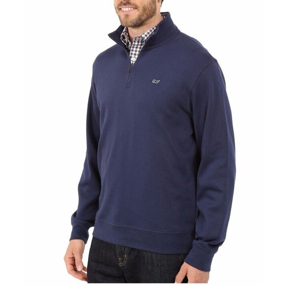 Vineyard Vines Pullover Jersey Cotton 1/4 Zip Performance Long Sleeve Men Size L - Picture 1 of 6